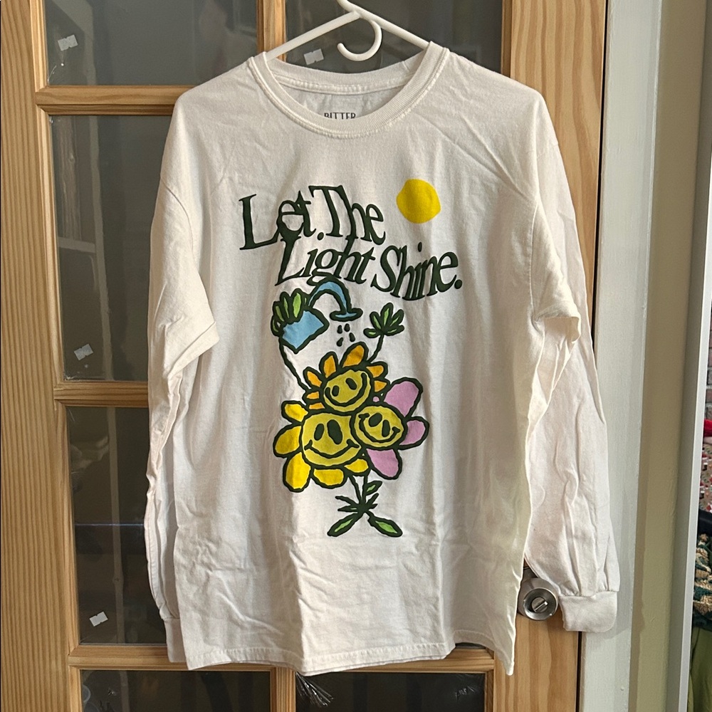 White Graphic Long Sleeve Shirt